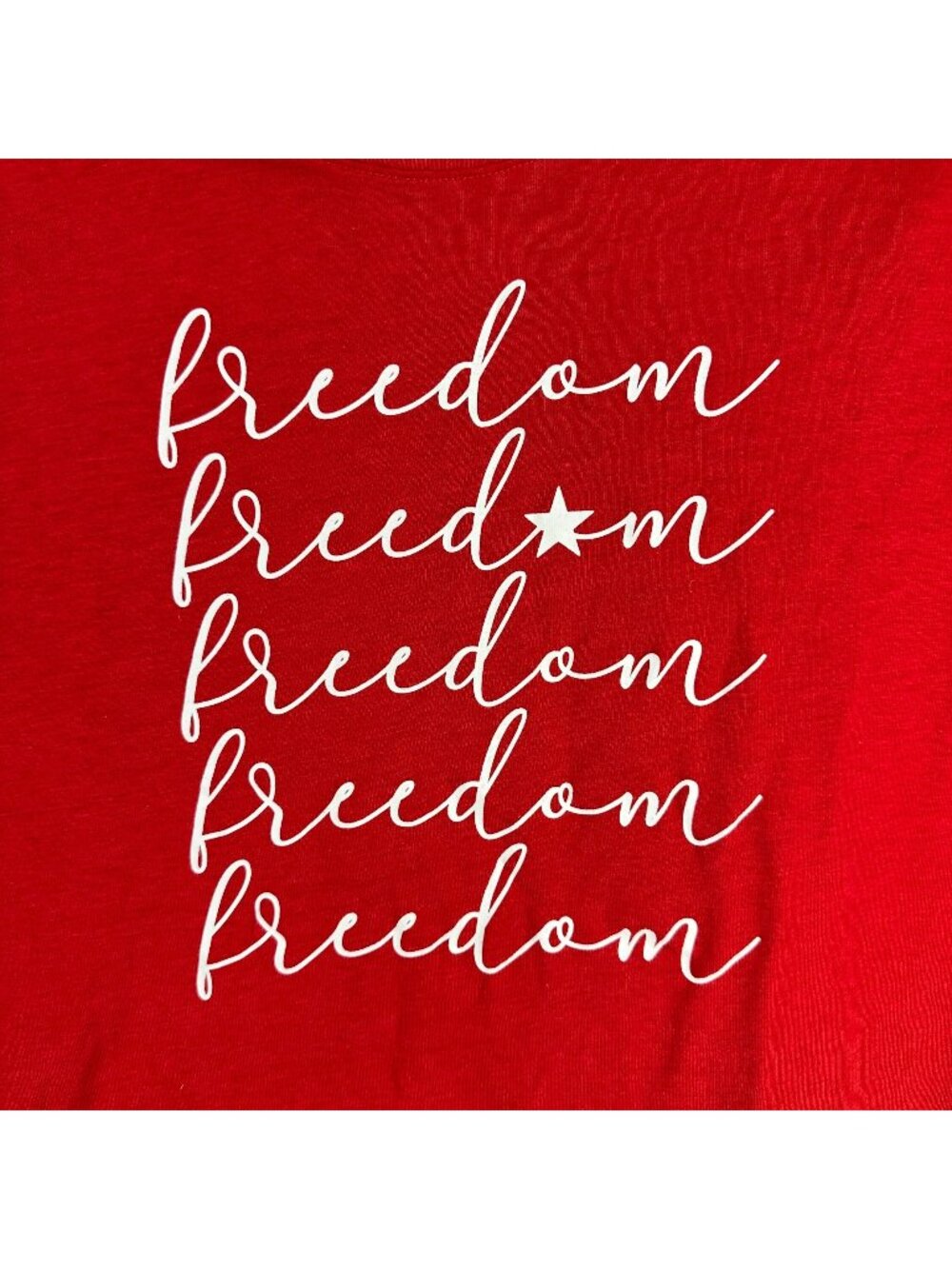Way To Celebrate Freedom Womens 3X T-Shirt Red Patriotic Graphic Short Sleeves